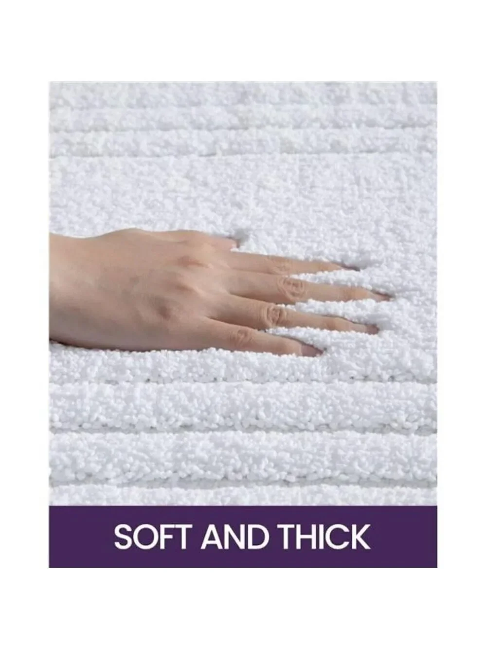DEXI White Bathroom Rug 24x16 Non Slip Quick Dry Soft Microfiber Bath Mat
